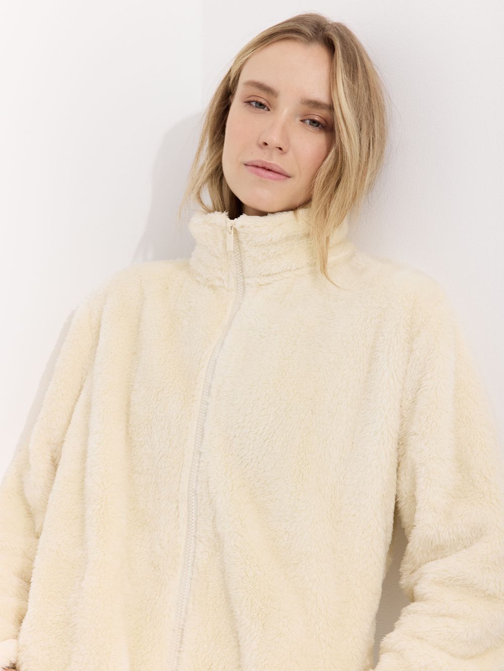 סווטשירט פרוותי עם רוכסן וצאורון