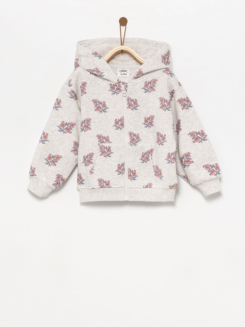 סווטשירט מודפס עם רוכסן