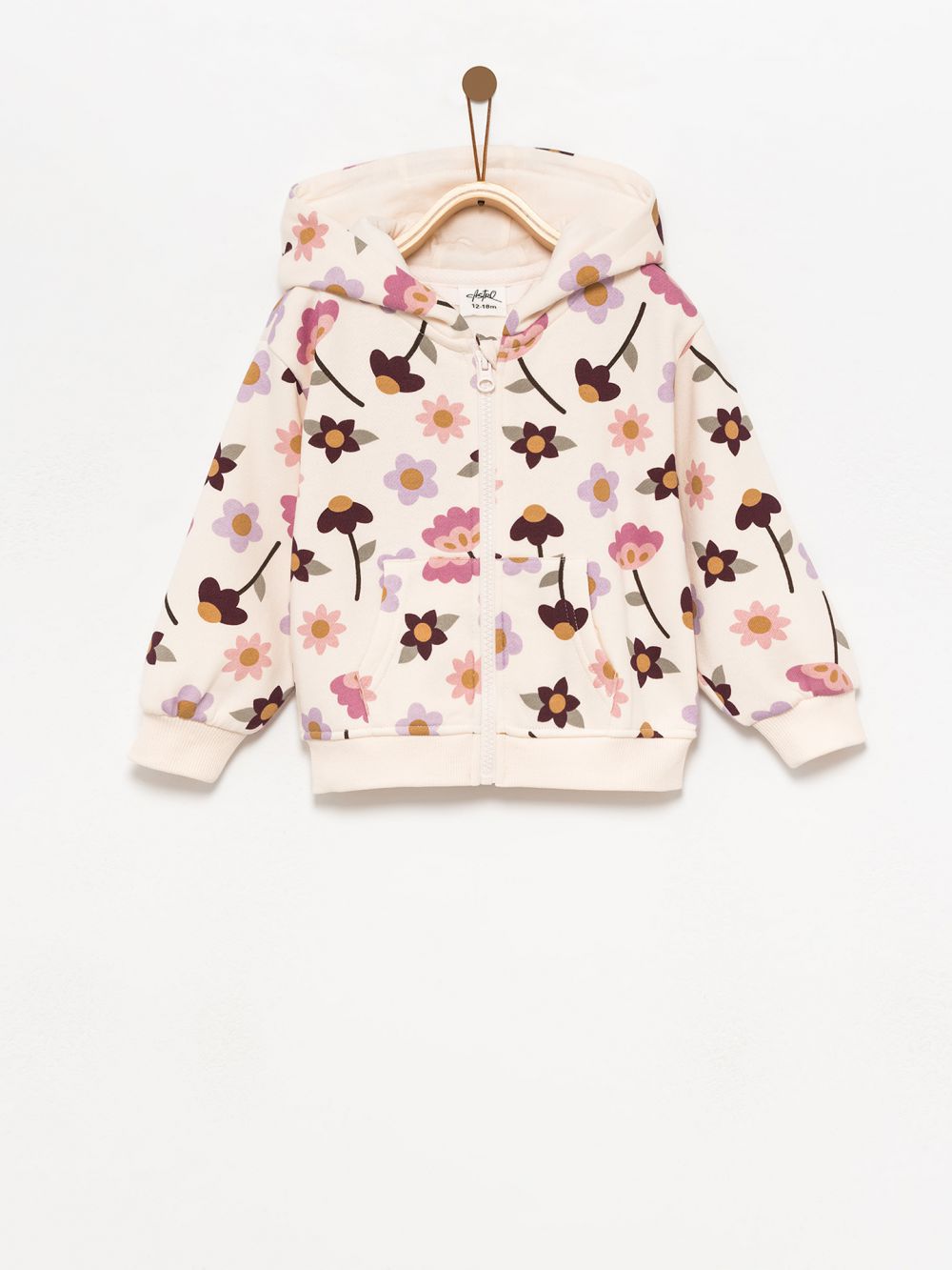 סווטשירט מודפס עם רוכסן