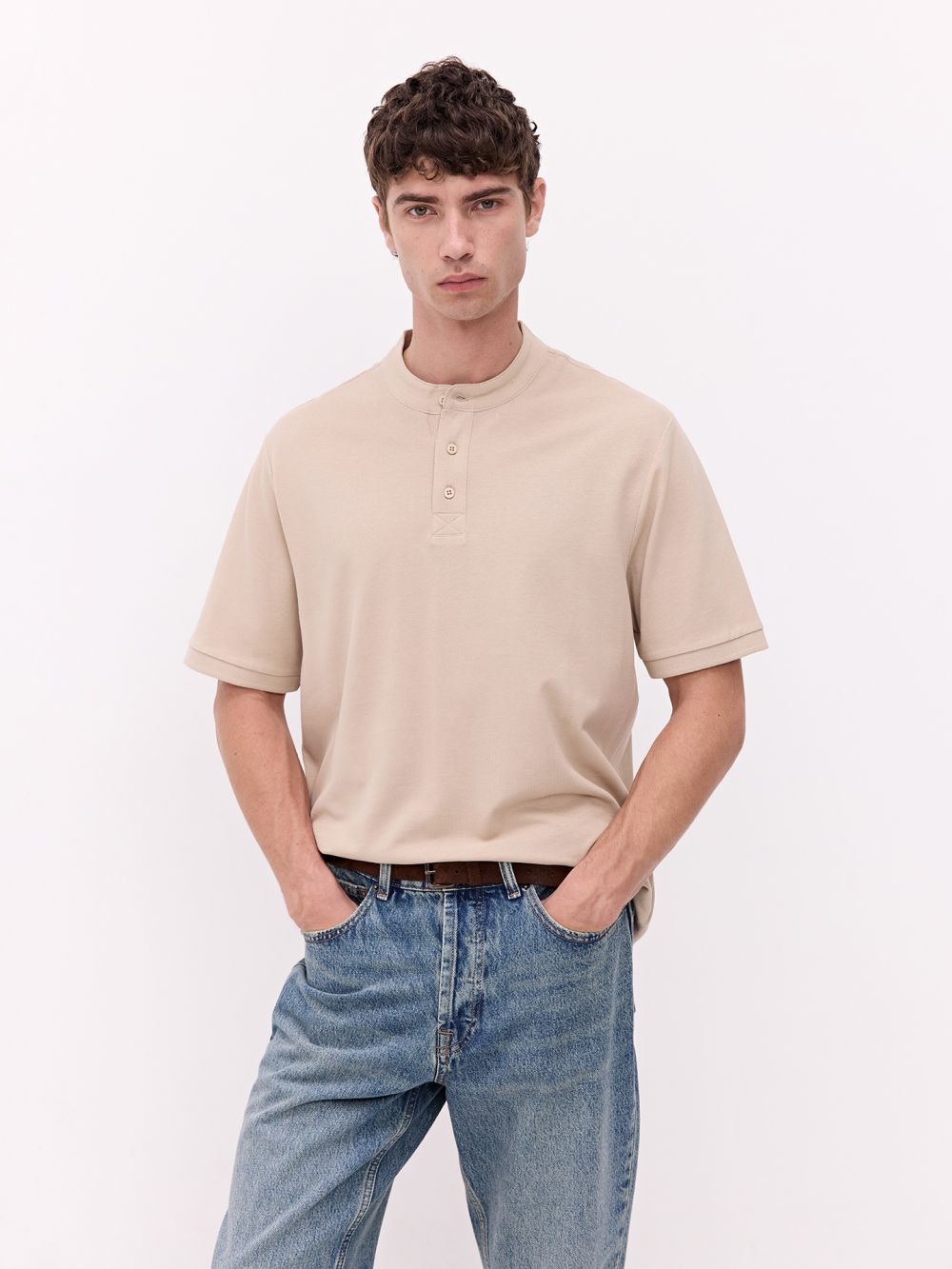 חולצת פולו צווארון סיני