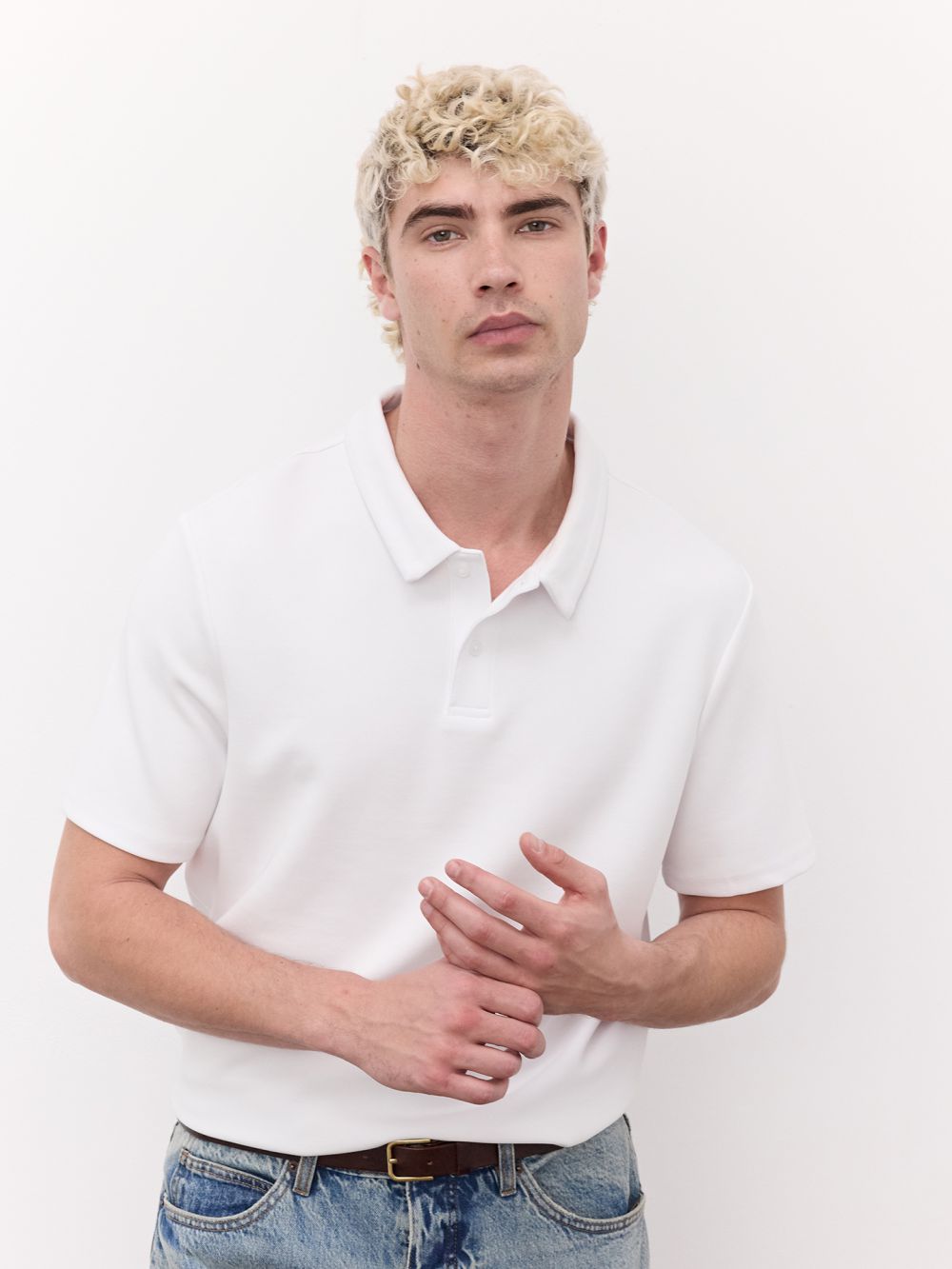 חולצת פולו טקסטורה