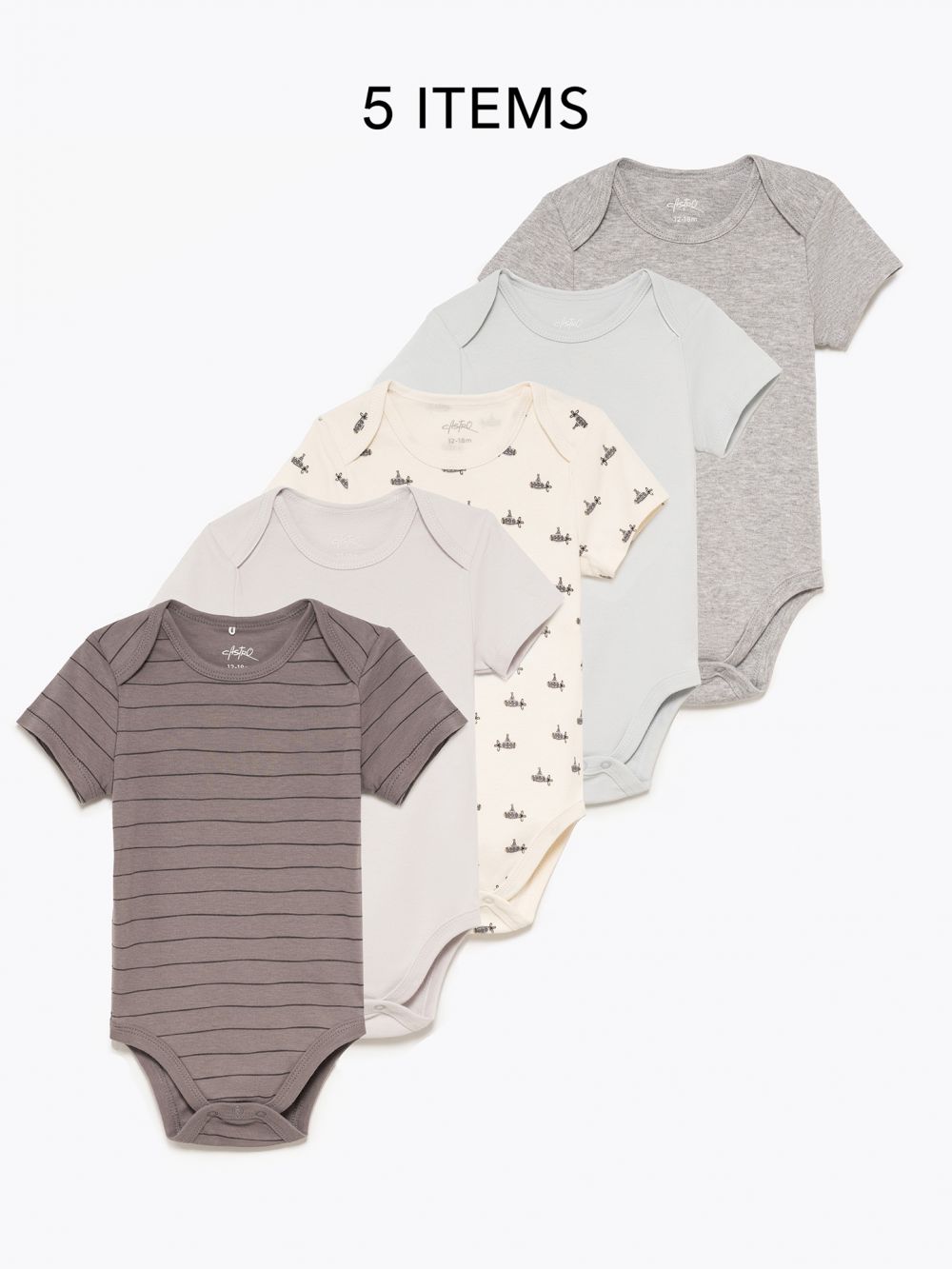 מארז 5 בגדי גוף קצרים NB-24M