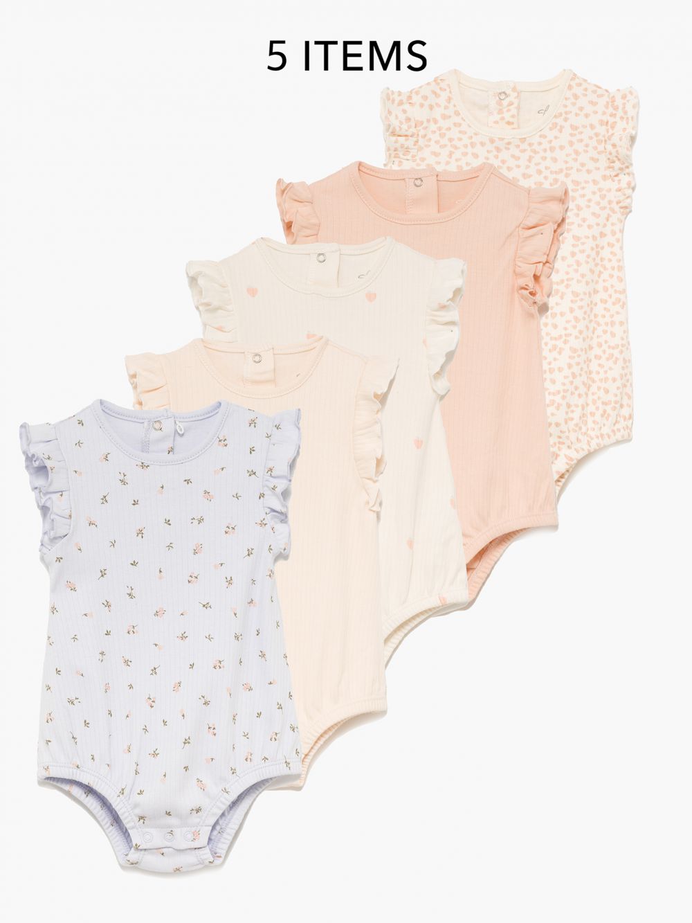 מארז 5 בגדי גוף ריב NB-24M