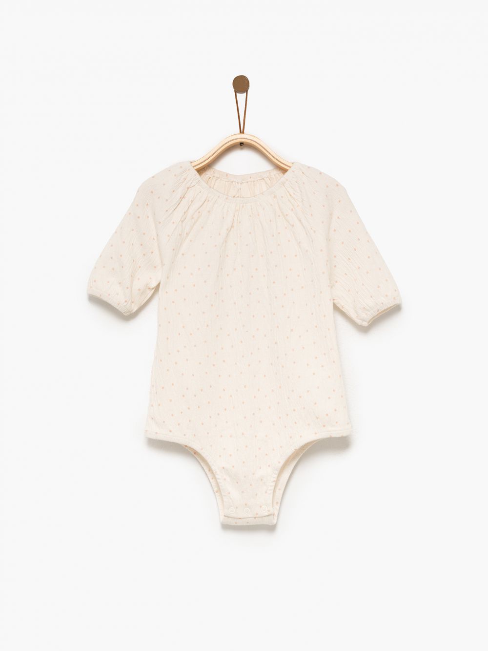 בגד גוף עם שרוול קצר וכיווצים