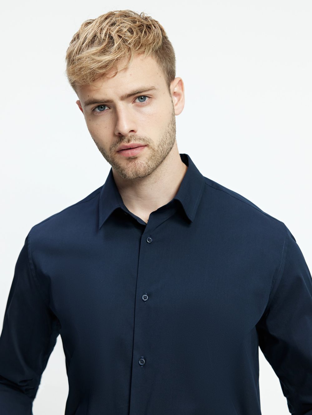 חולצת אריג מכופתרת Super Slim