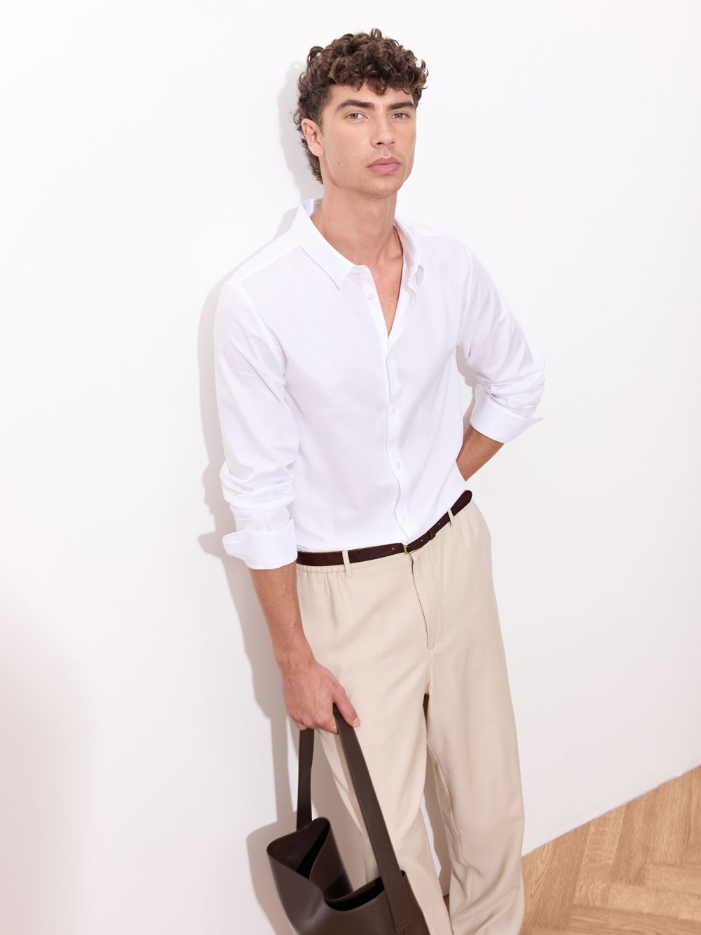 חולצה מכופתרת SLIM ארוכה