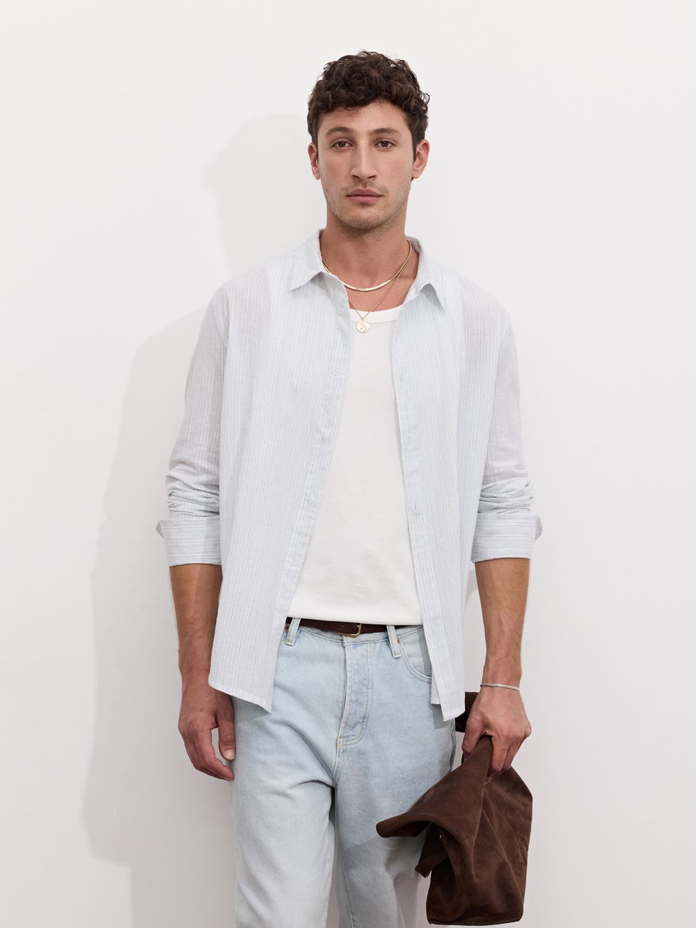 חולצה מכופתרת עם הדפס פסים