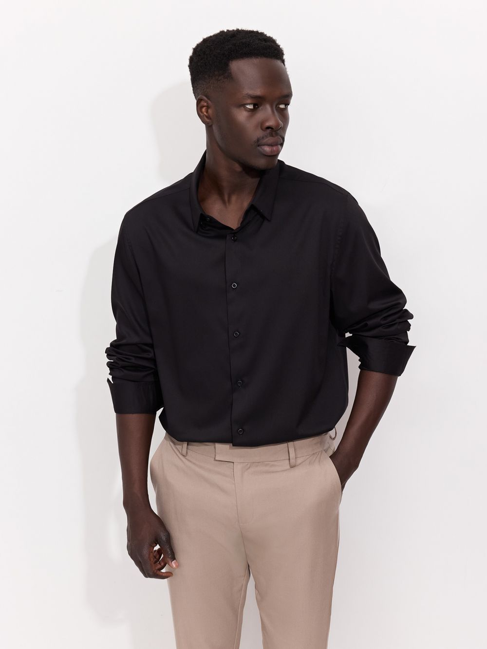 חולצה מכופתרת שרוול ארוך