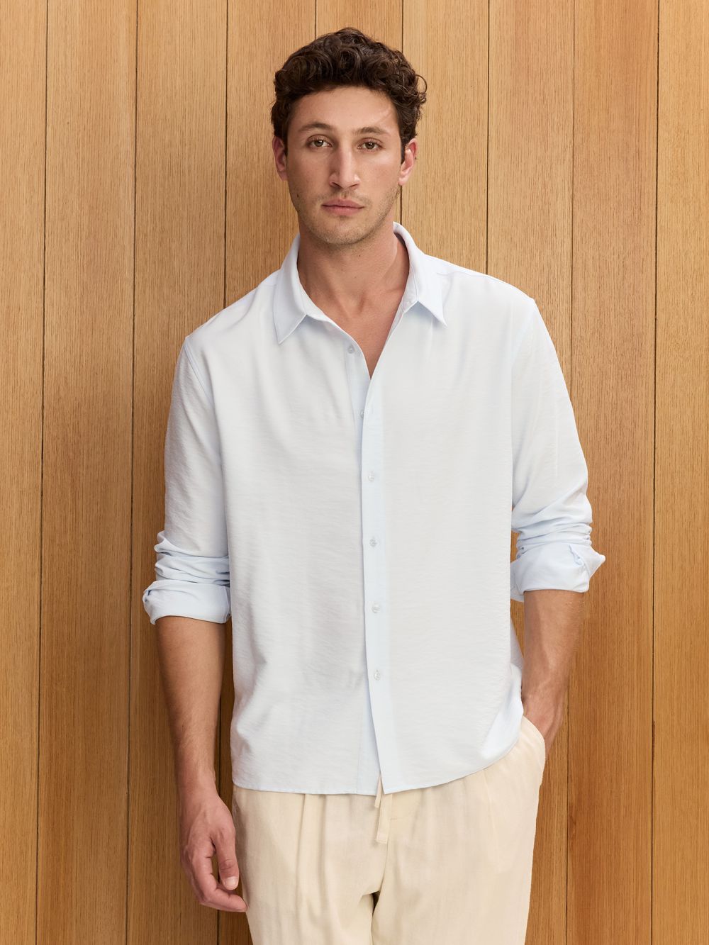 חולצה מכופתרת עם טקסטורה