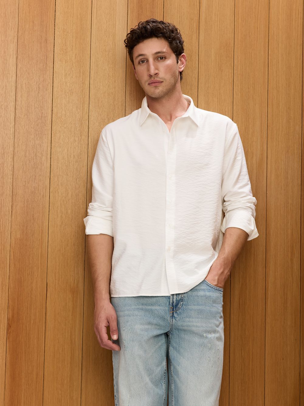 חולצה מכופתרת עם טקסטורה