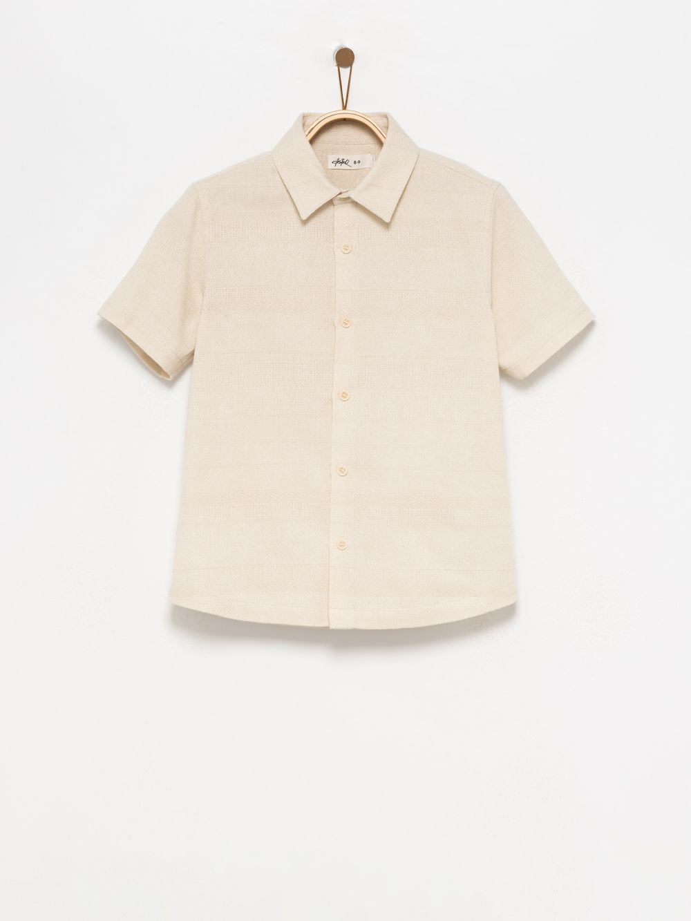 חולצה מכופתרת בד טקסטורה