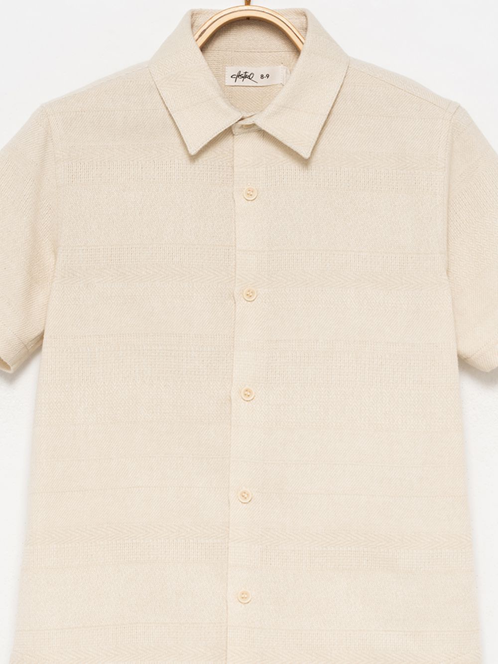 חולצה מכופתרת בד טקסטורה