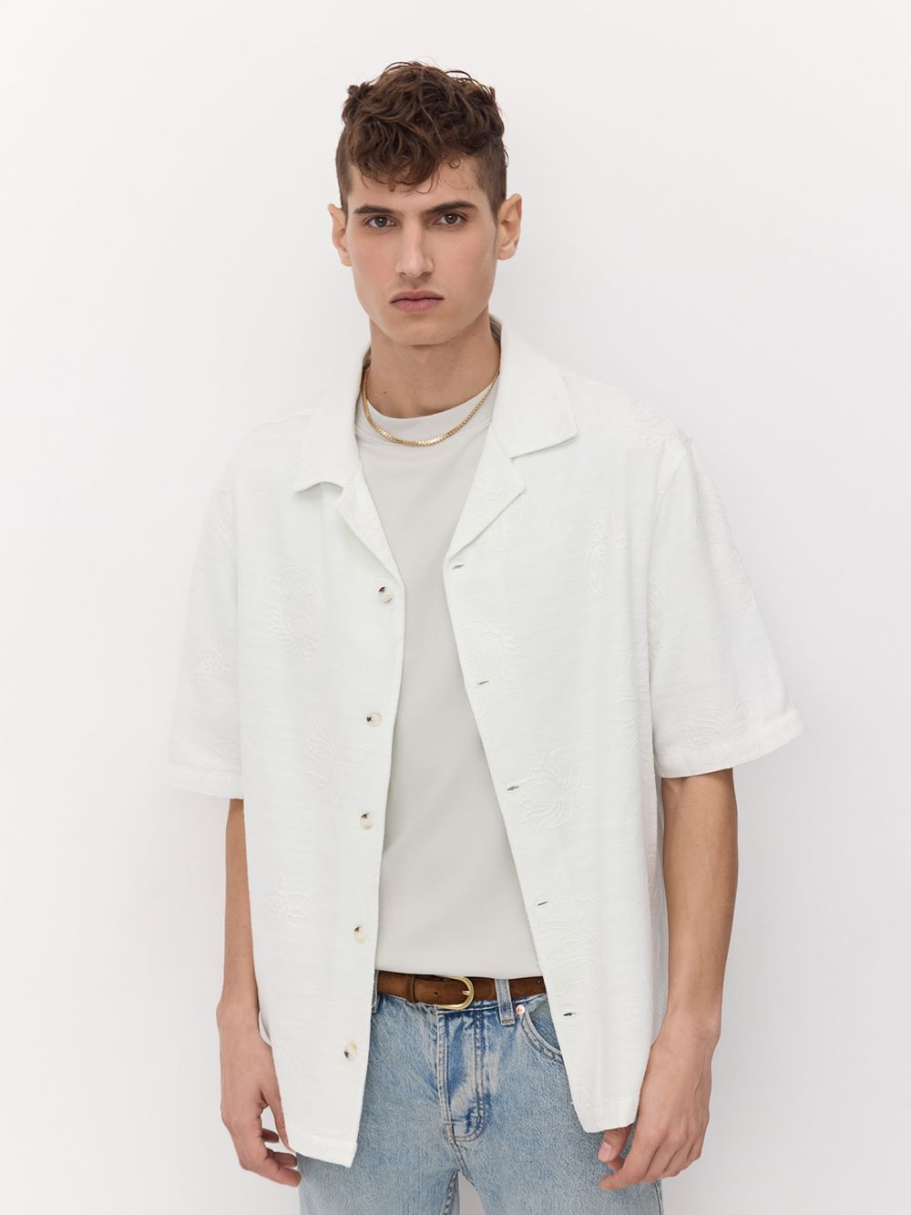 חולצת ריזורט עם ריקמה