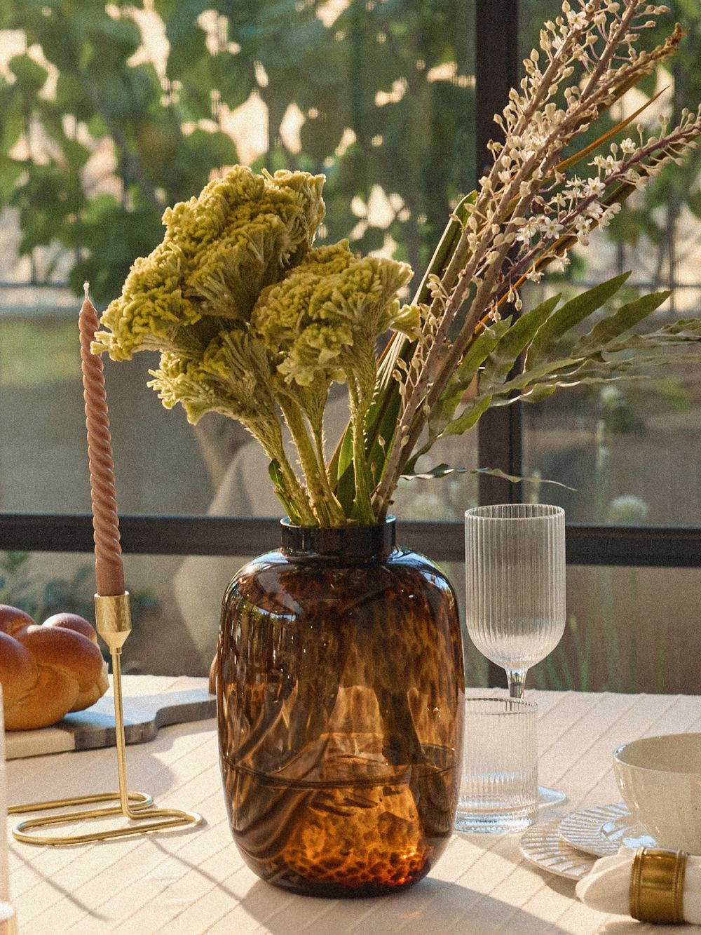 אגרטל זכוכית מנומר 25.7CM