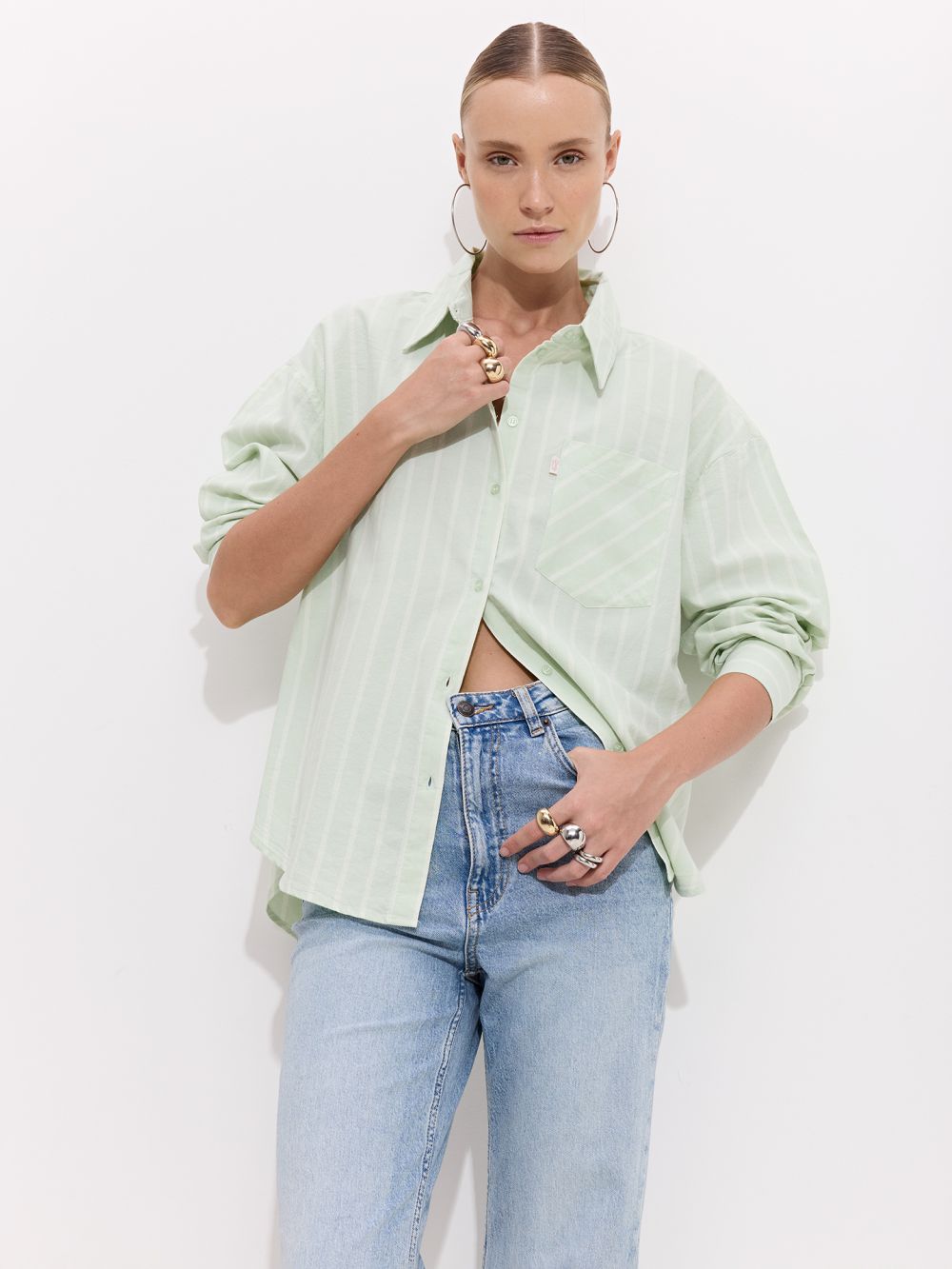 מכופתרת אוקספורד אוברסייז