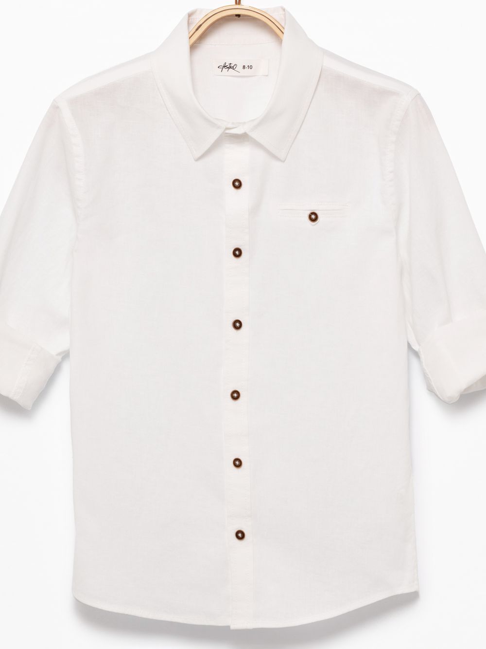 חולצת פשתן מכופתרת