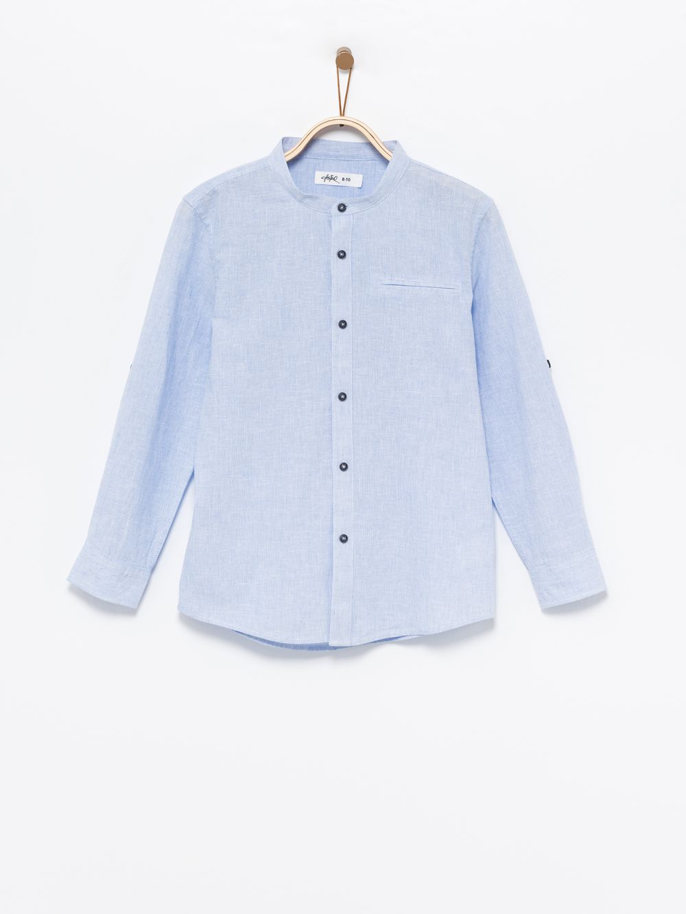 חולצה מכופתרת עם צווארון סיני