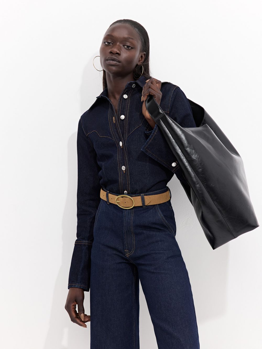 חולצת ג׳ינס בסגנון WESTERN