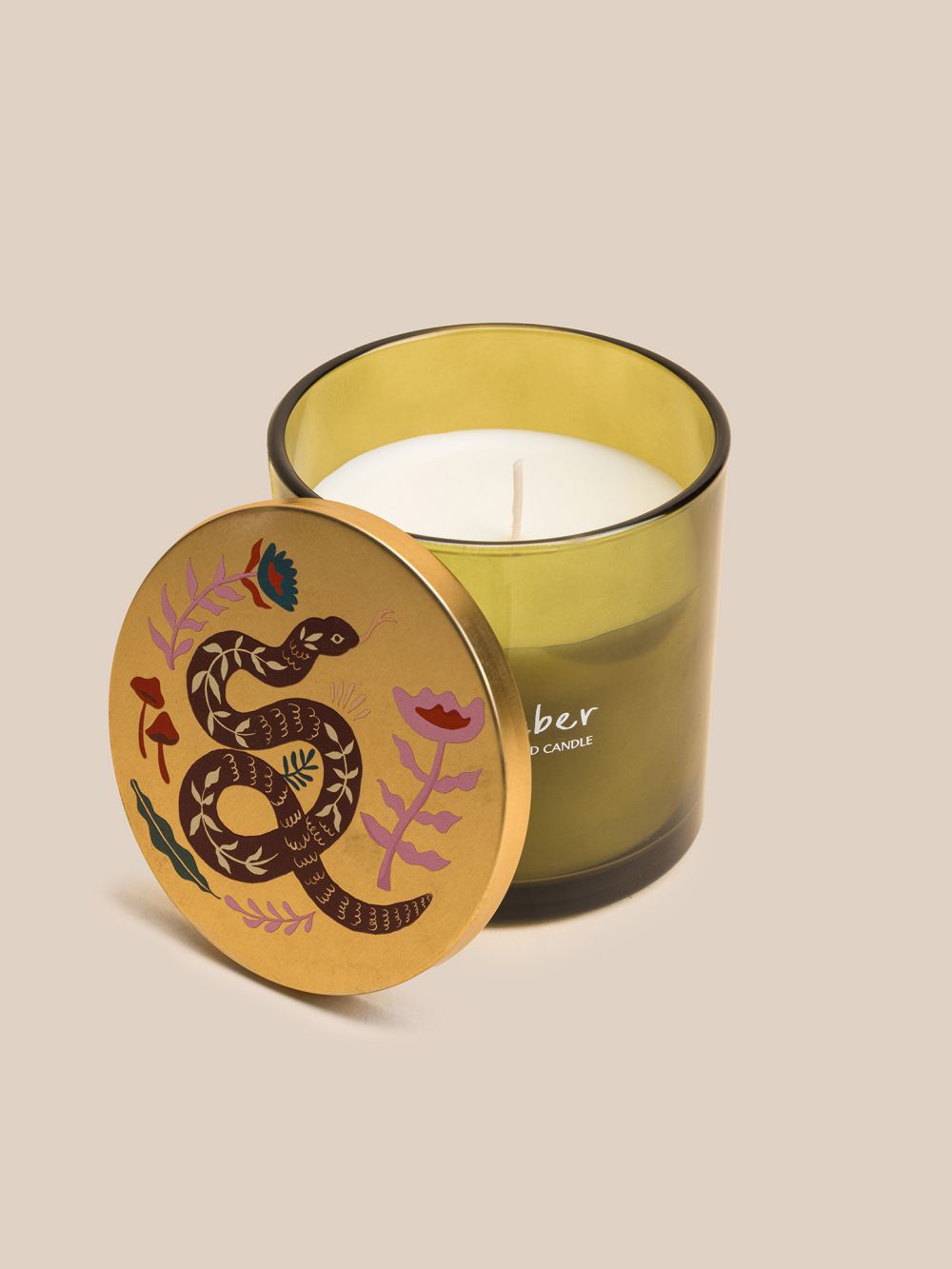 נר רחני בכוס עם מכסה מצויר 10CM