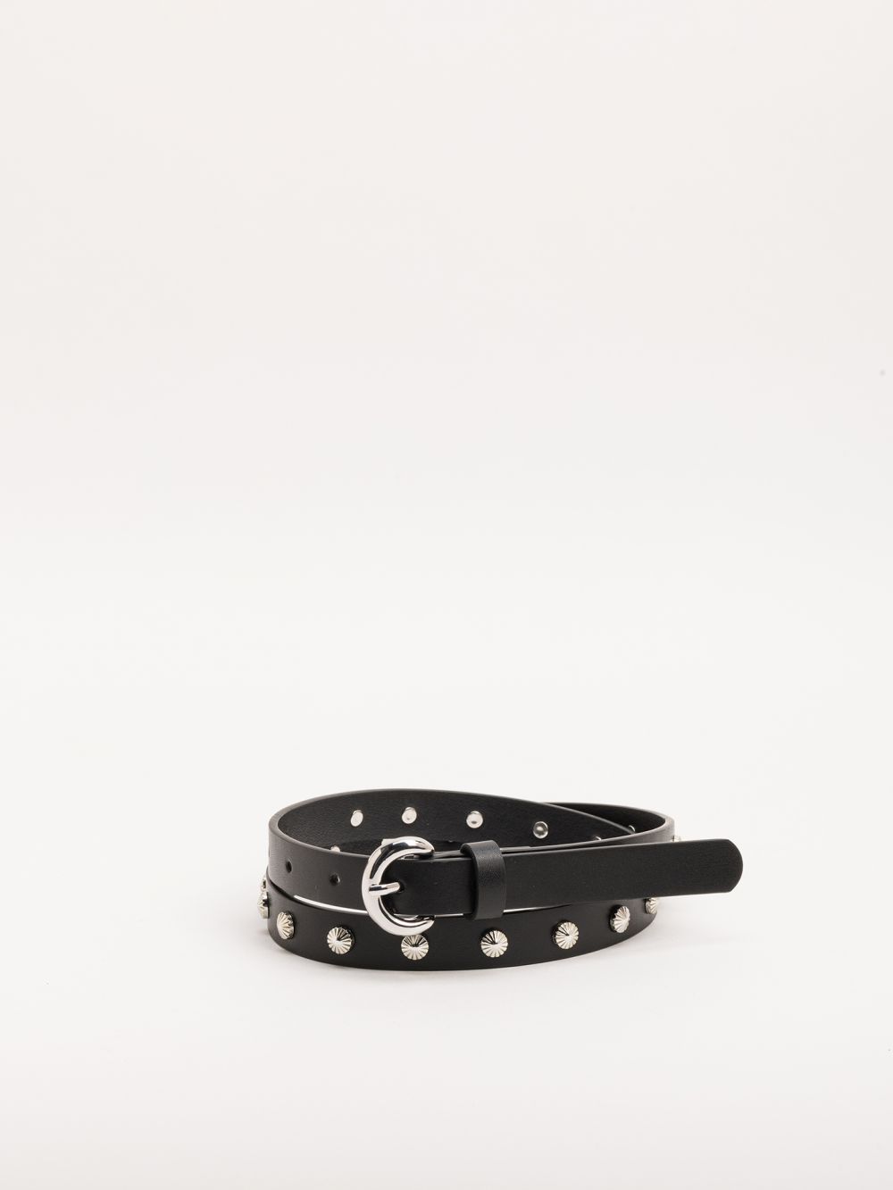 חגורה צרה עם אבזמים עגולים
