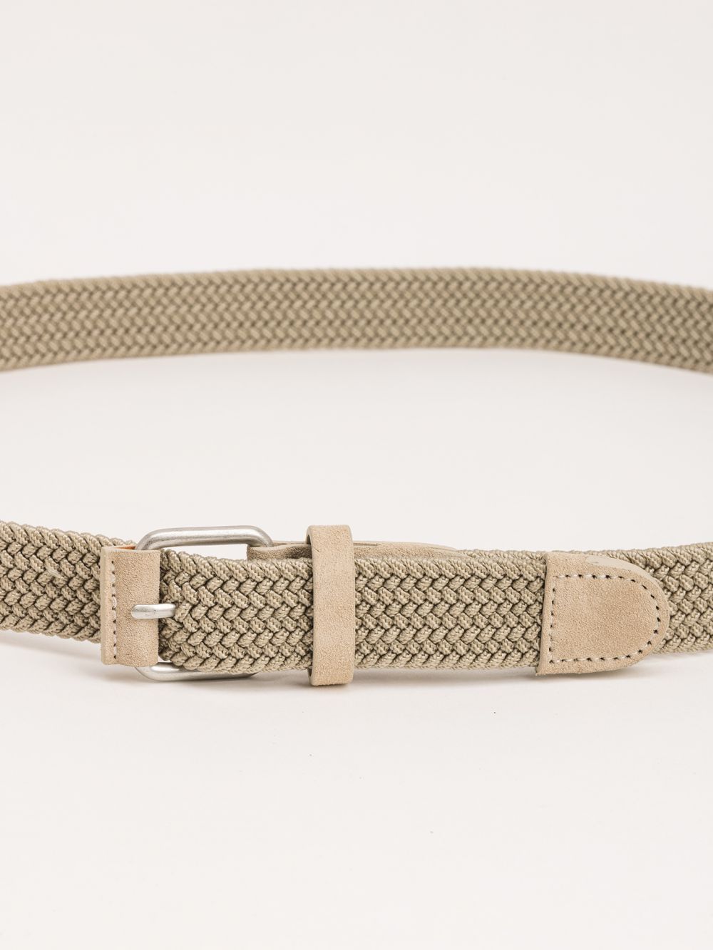 חגורה ארוגה בגימור עור