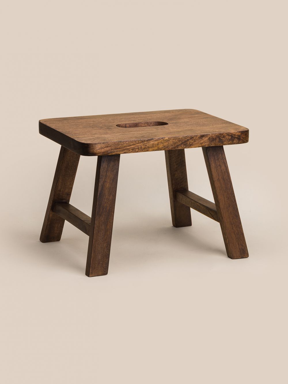 שרפרף עץ מנגו מלא 37X29X28CM