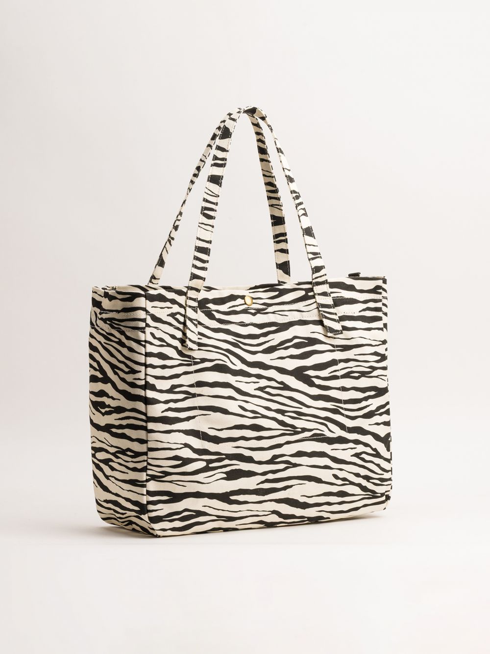 תיק קנבס בהדפס זברה