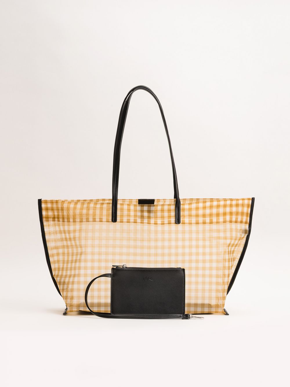 תיק נשיאה בהדפס משבצות