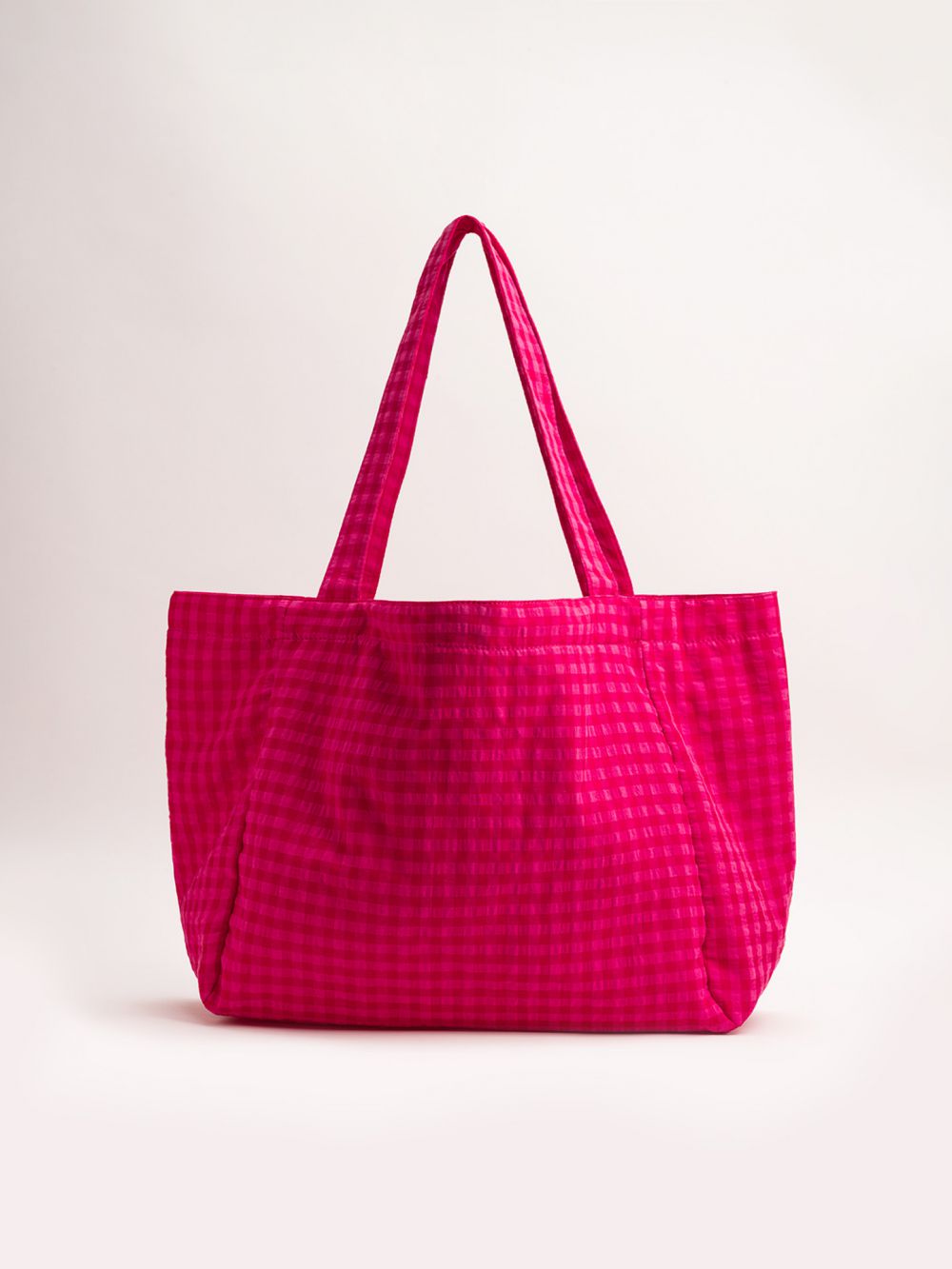 תיק נשיאה גדול בהדפס משבצות