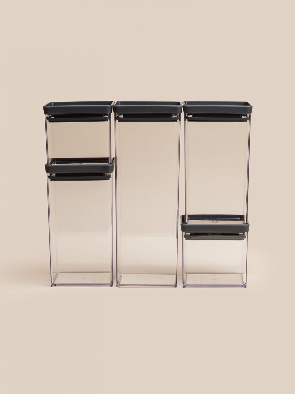 סט 5 קופסאות אחסון שקופות בגדלים משתנים