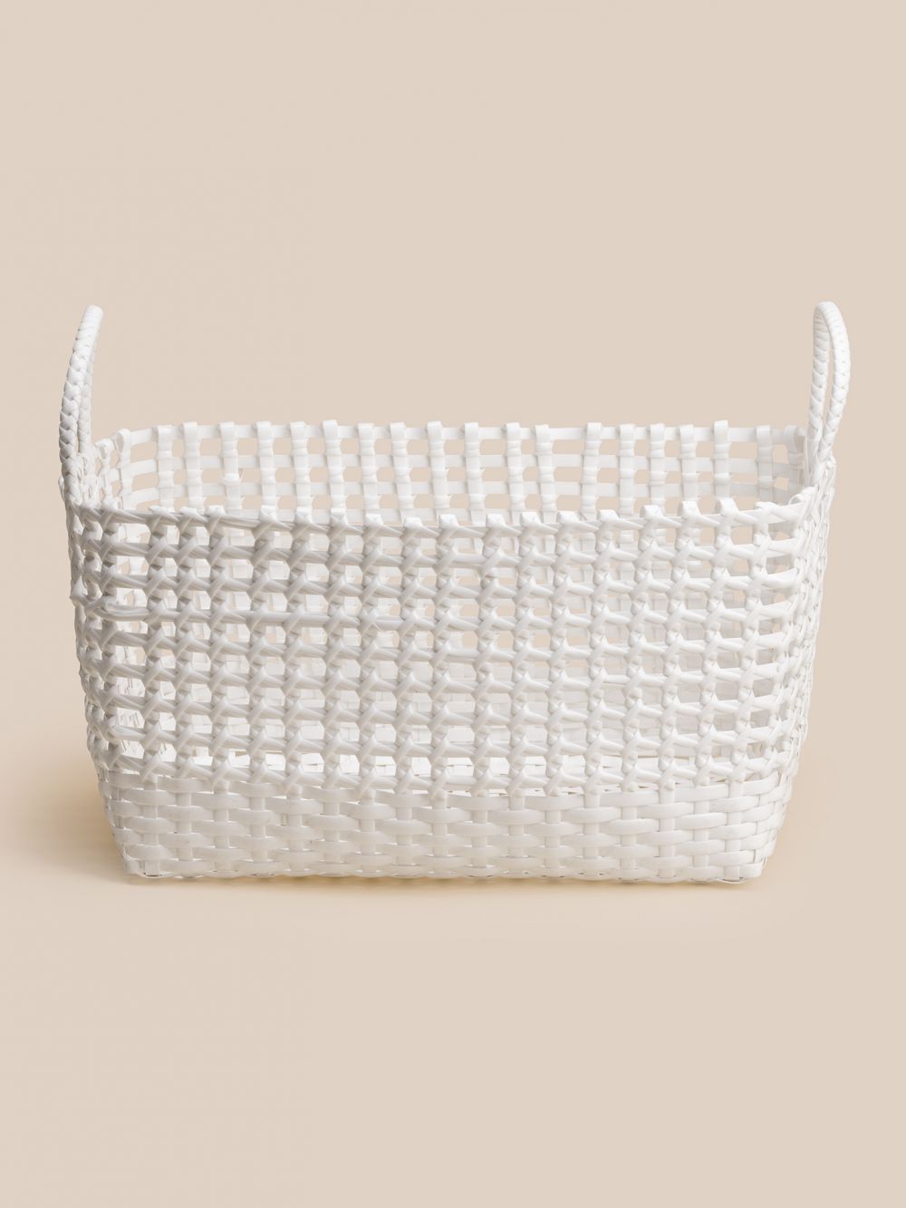 סלסלה לבנה מפלסטיק 48X33X24CM