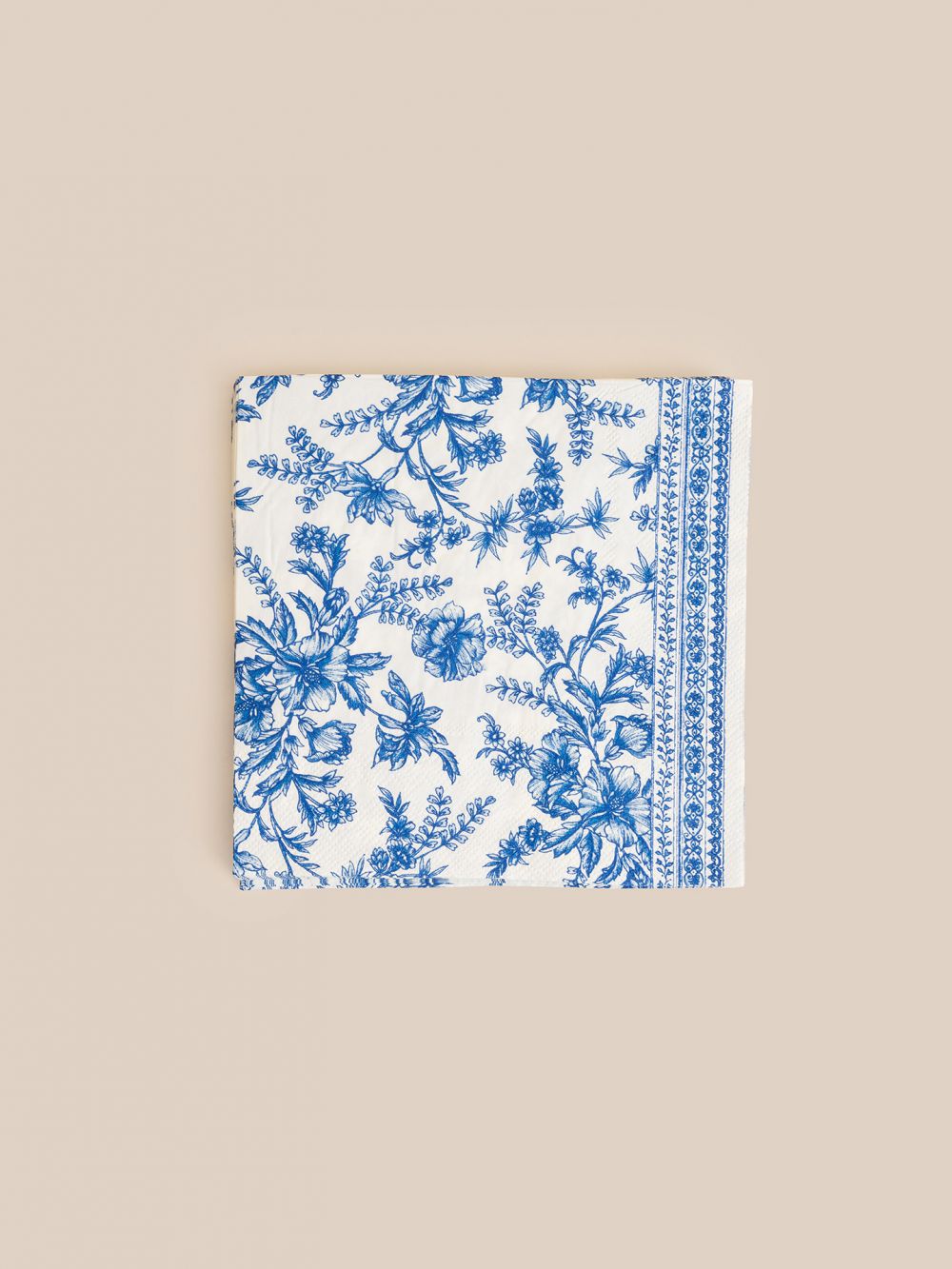 חבילת 20 מפיות נייר פרחים וינטג כחול