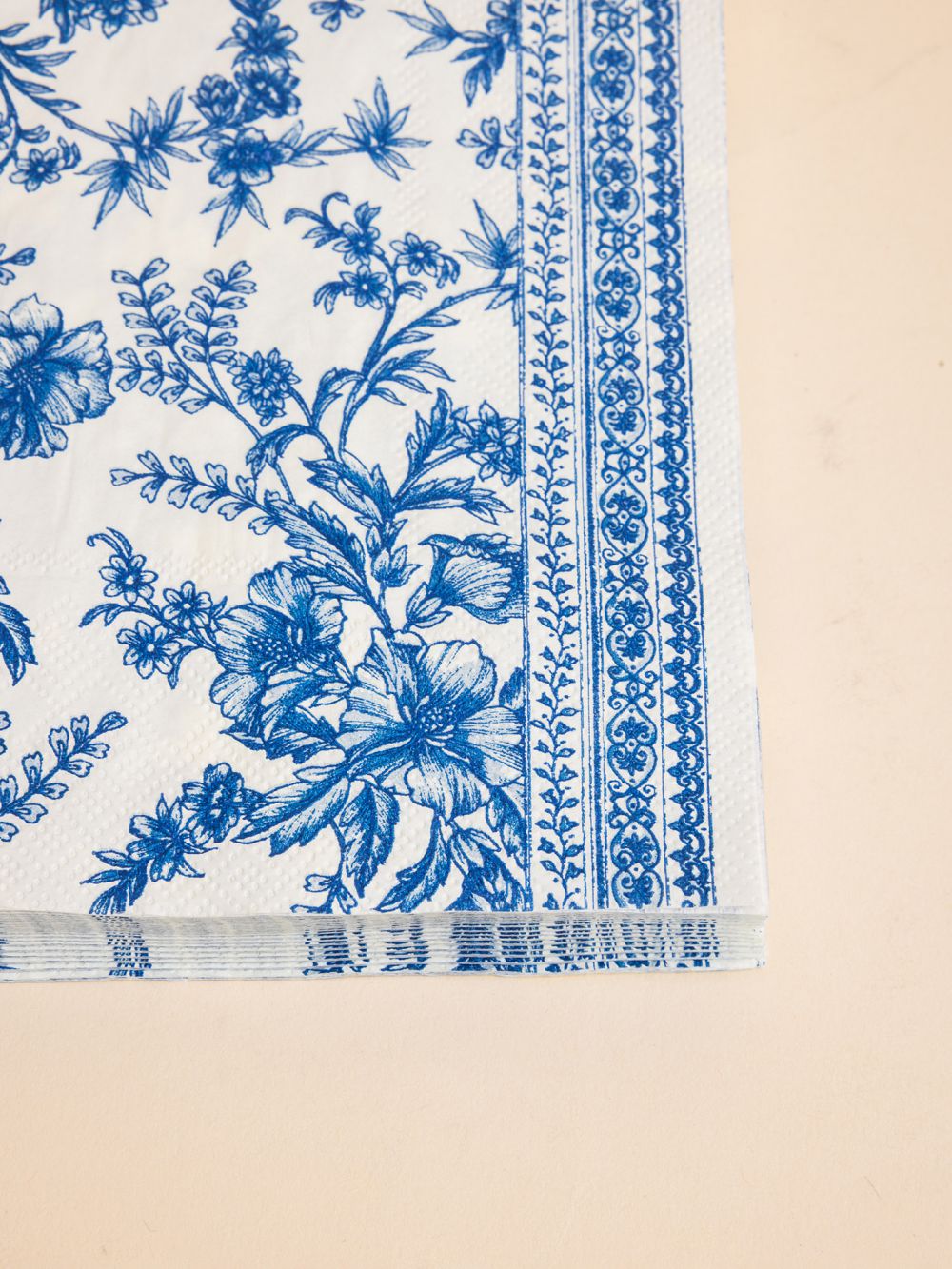 חבילת 20 מפיות נייר פרחים וינטג כחול