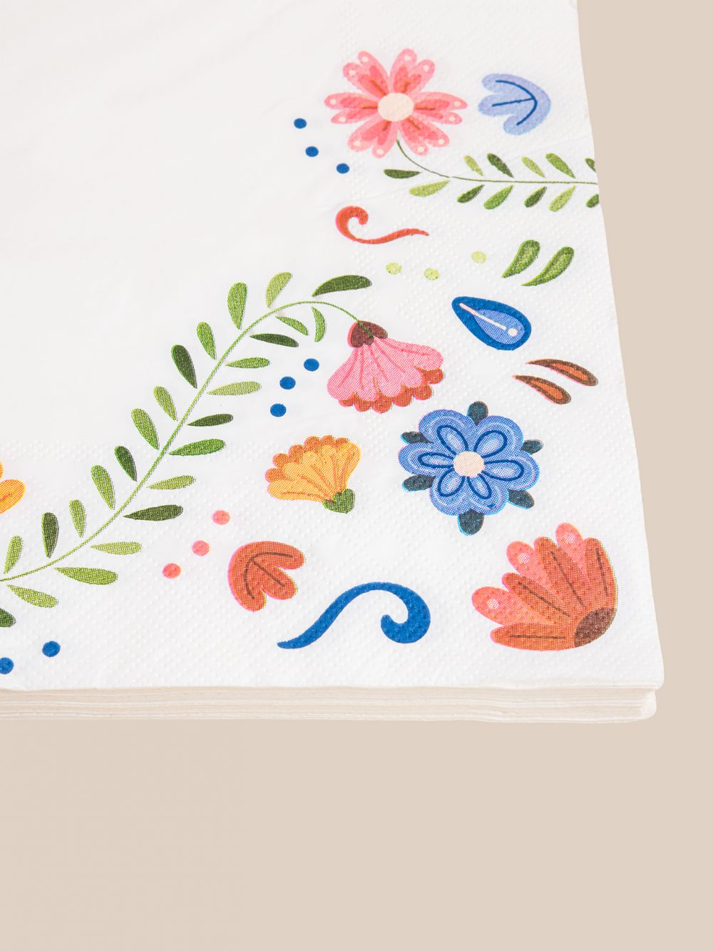 חבילת 20 מפיות נייר פרחים מצוירים