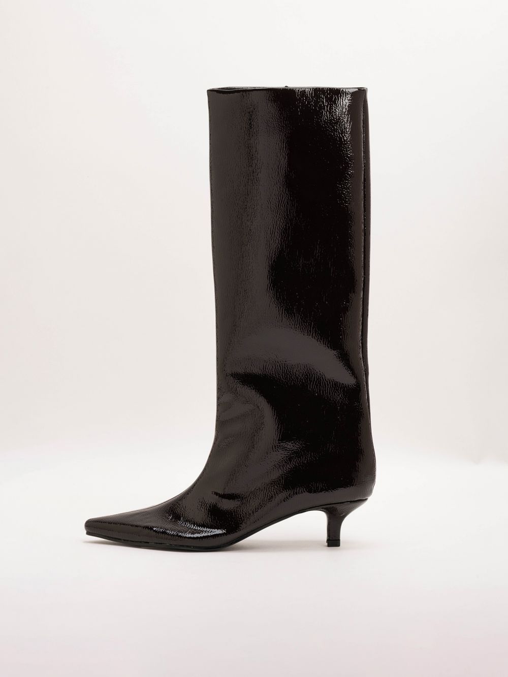 מגף מבריק ללא רוכסן