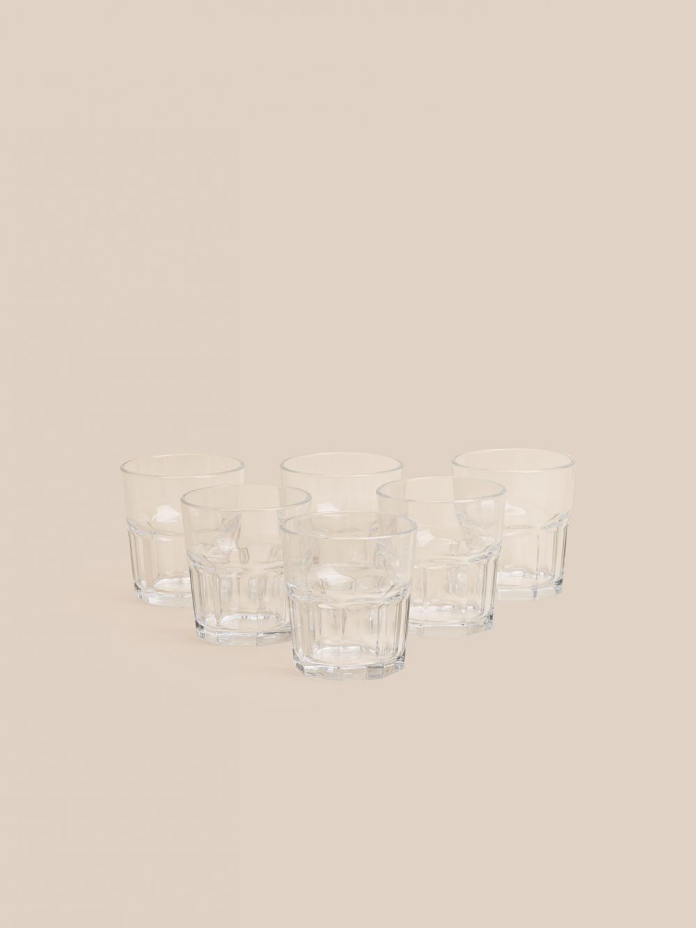 סט 6 כוסות כוס גידי זכוכית 284ML