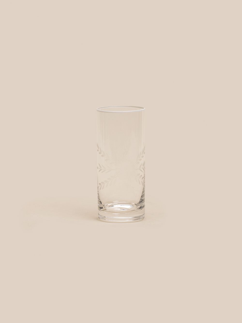 כוס שתיה גבוהה חריטה רים לבן 390 מל