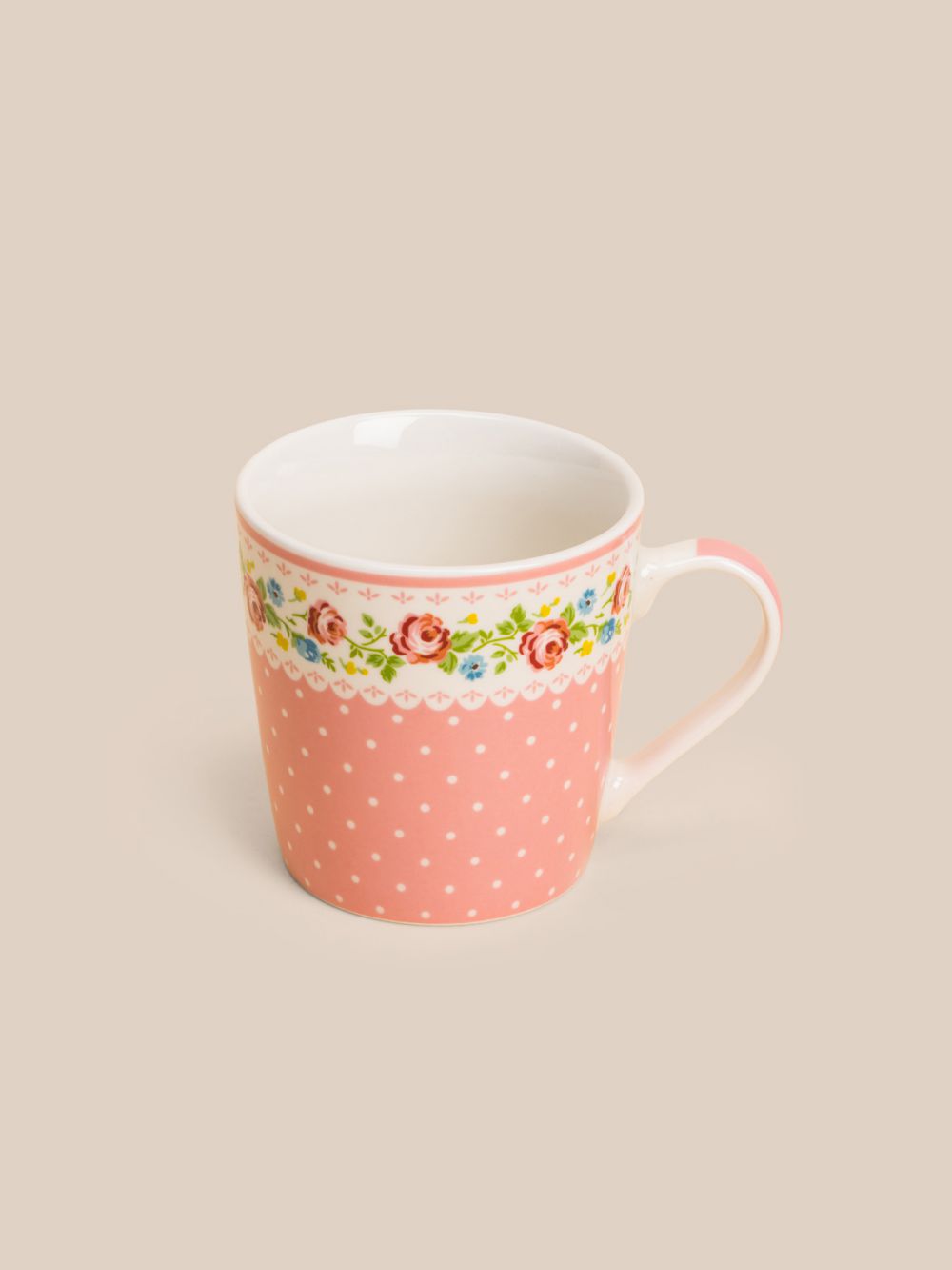 ספל שתיה חמה פרחוני וינטג 330ML