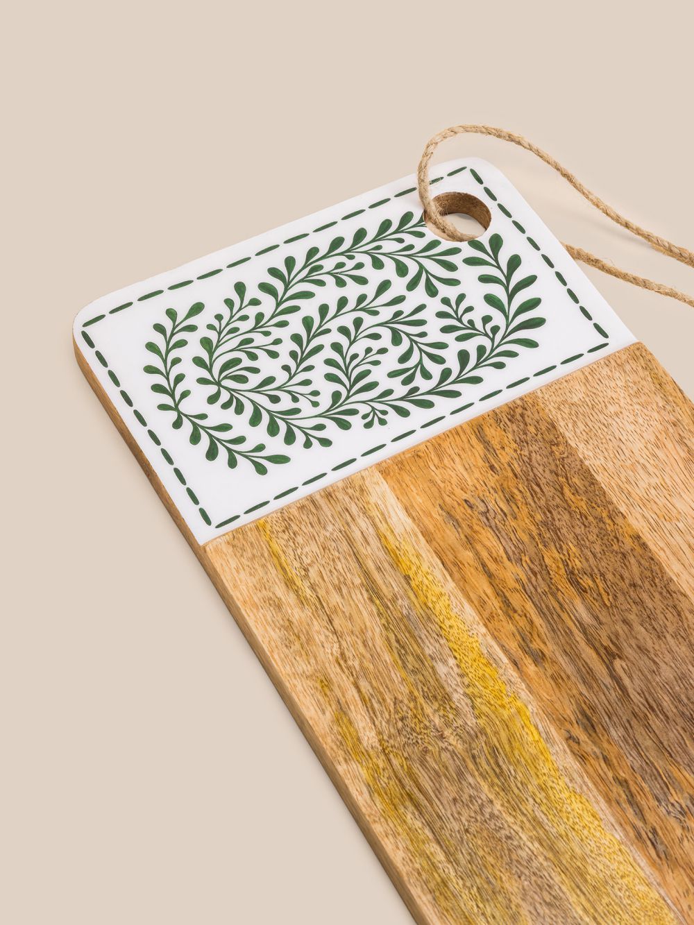 קרש עץ  עלים ירוקים 40X19X2 ס”מ