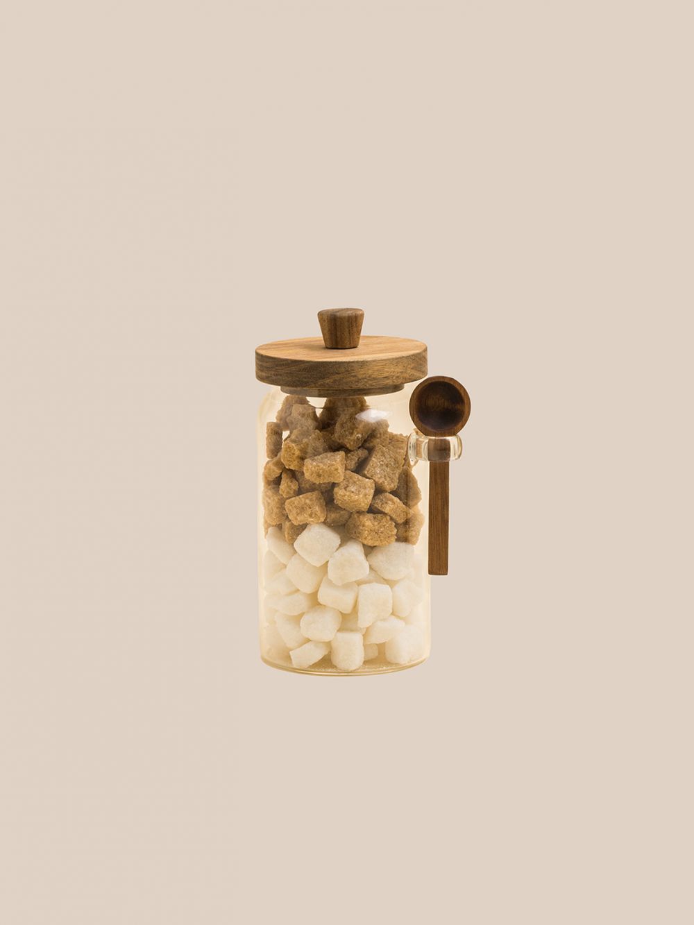 צנצנת מכסה עץ עם כפית 700 מ”ל