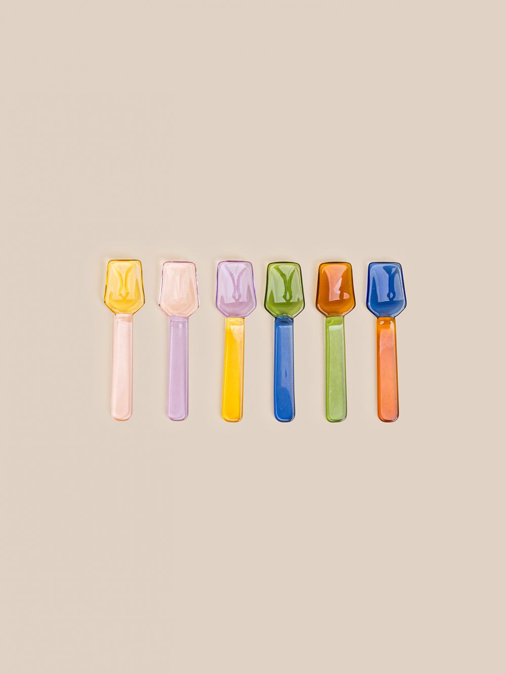 סט 6 כפיות זכוכית