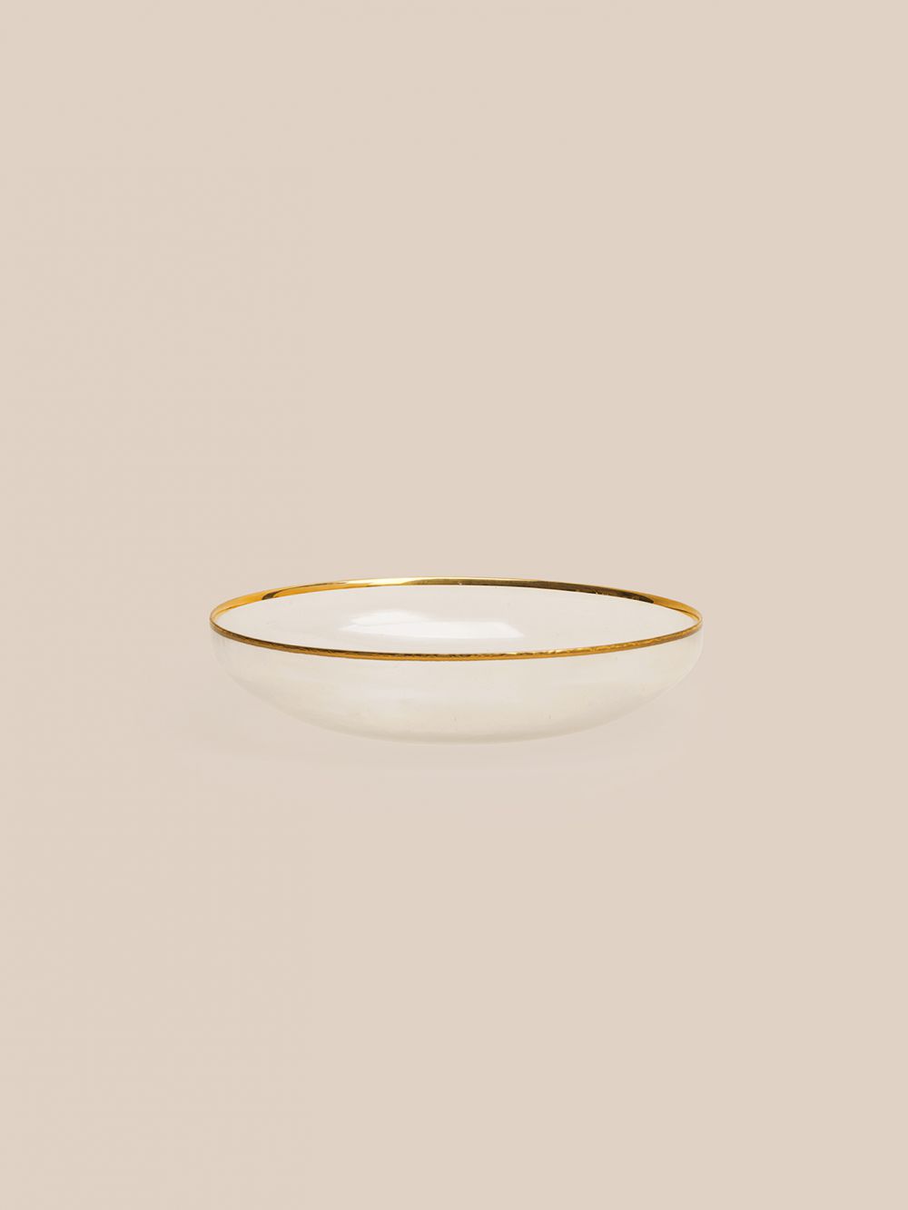 קערת זכוכית עם שוליים מזהב קוטר 24 ס”מ