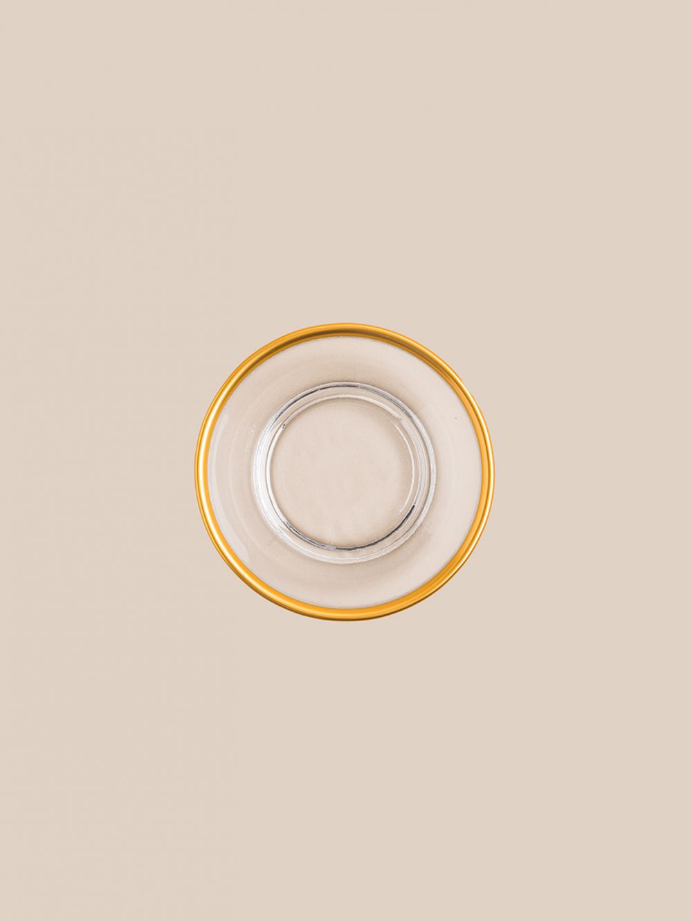 10CM קערית זכוכית עם פס זהב