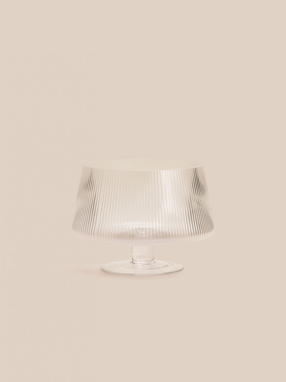 קערה מזכוכית על רגל פליסה 24.5X20.2X17.5CM