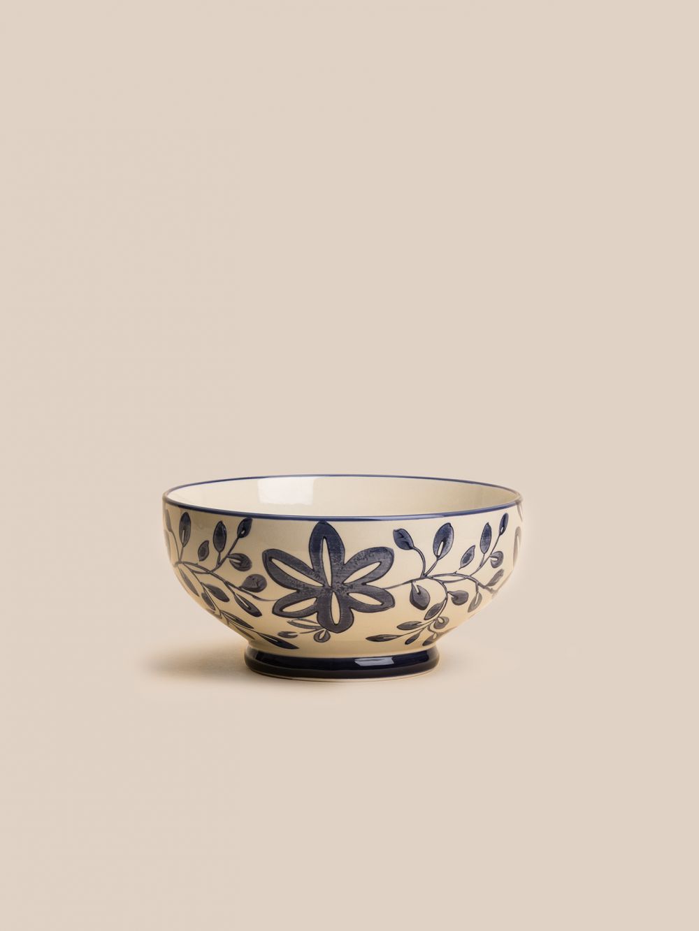 קערה פרחים כחולים 26.5CM