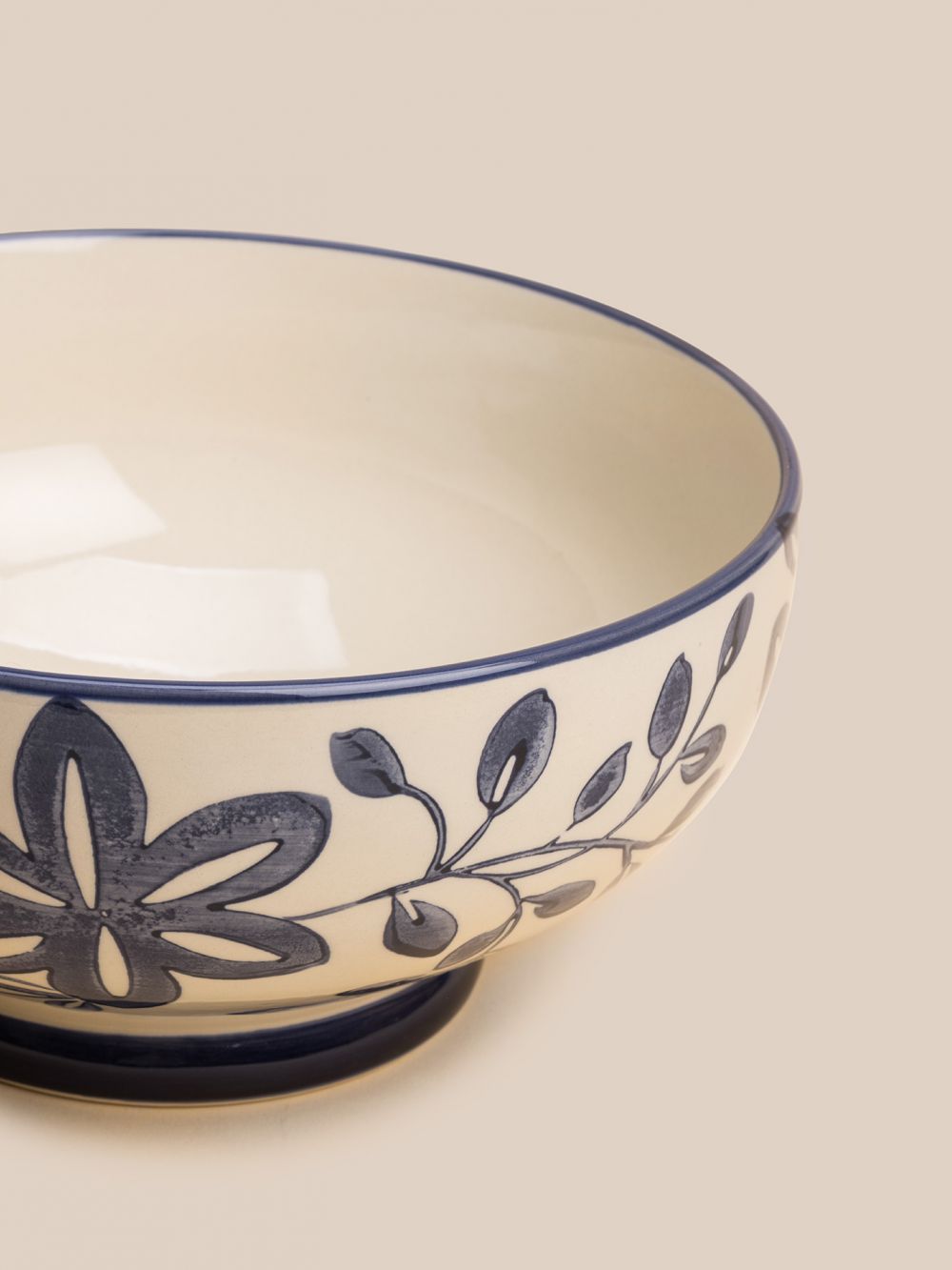 קערה פרחים כחולים 26.5CM