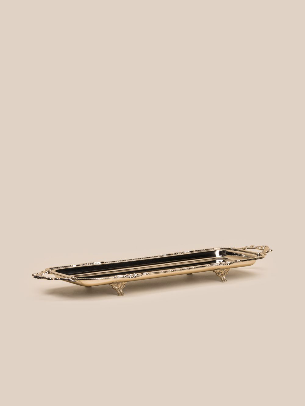 מגש נירוסטה מעוטר מלבני 38X15CM