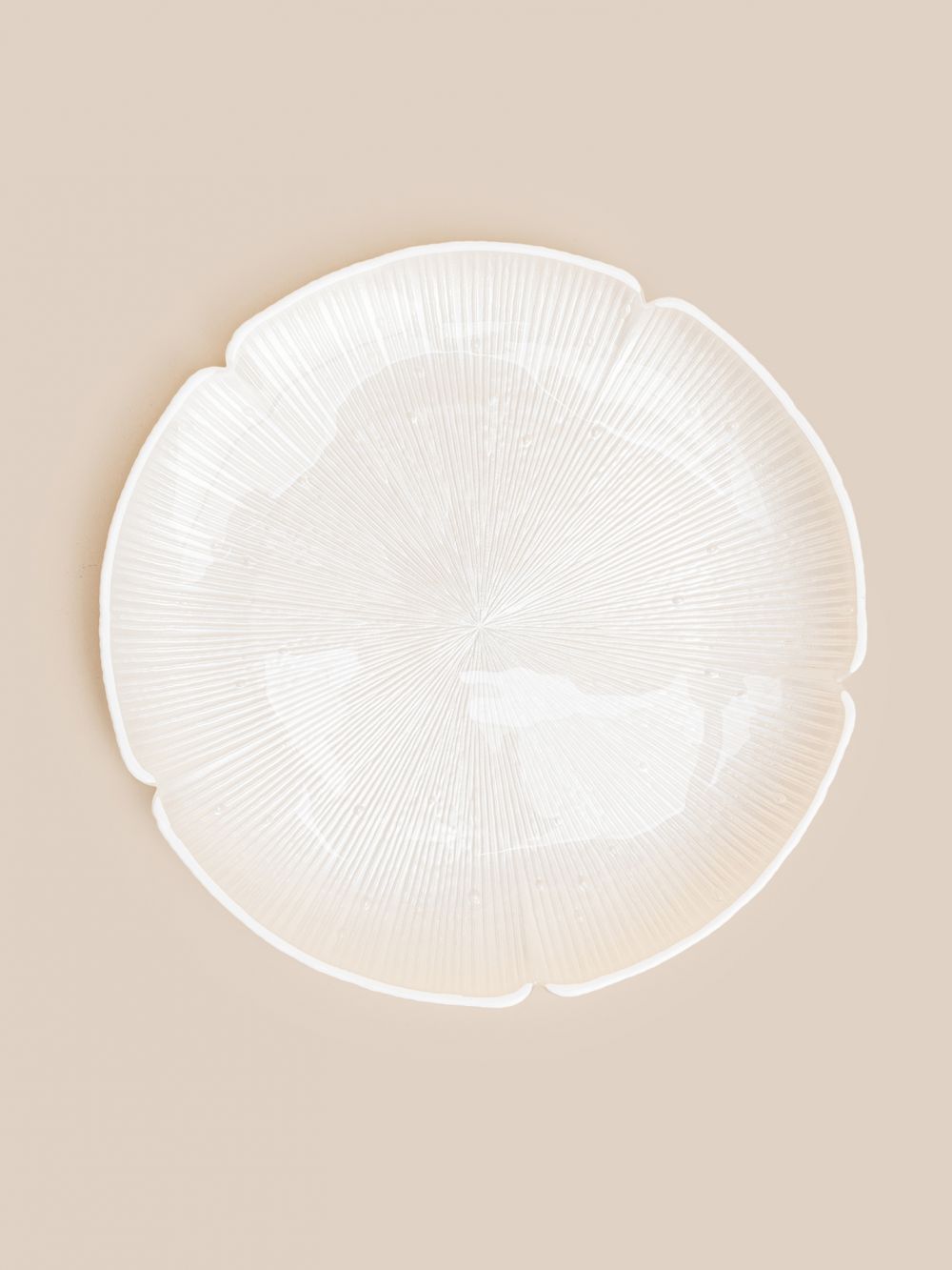 צלחת הגשה זכוכית לוטוס 32.6CM