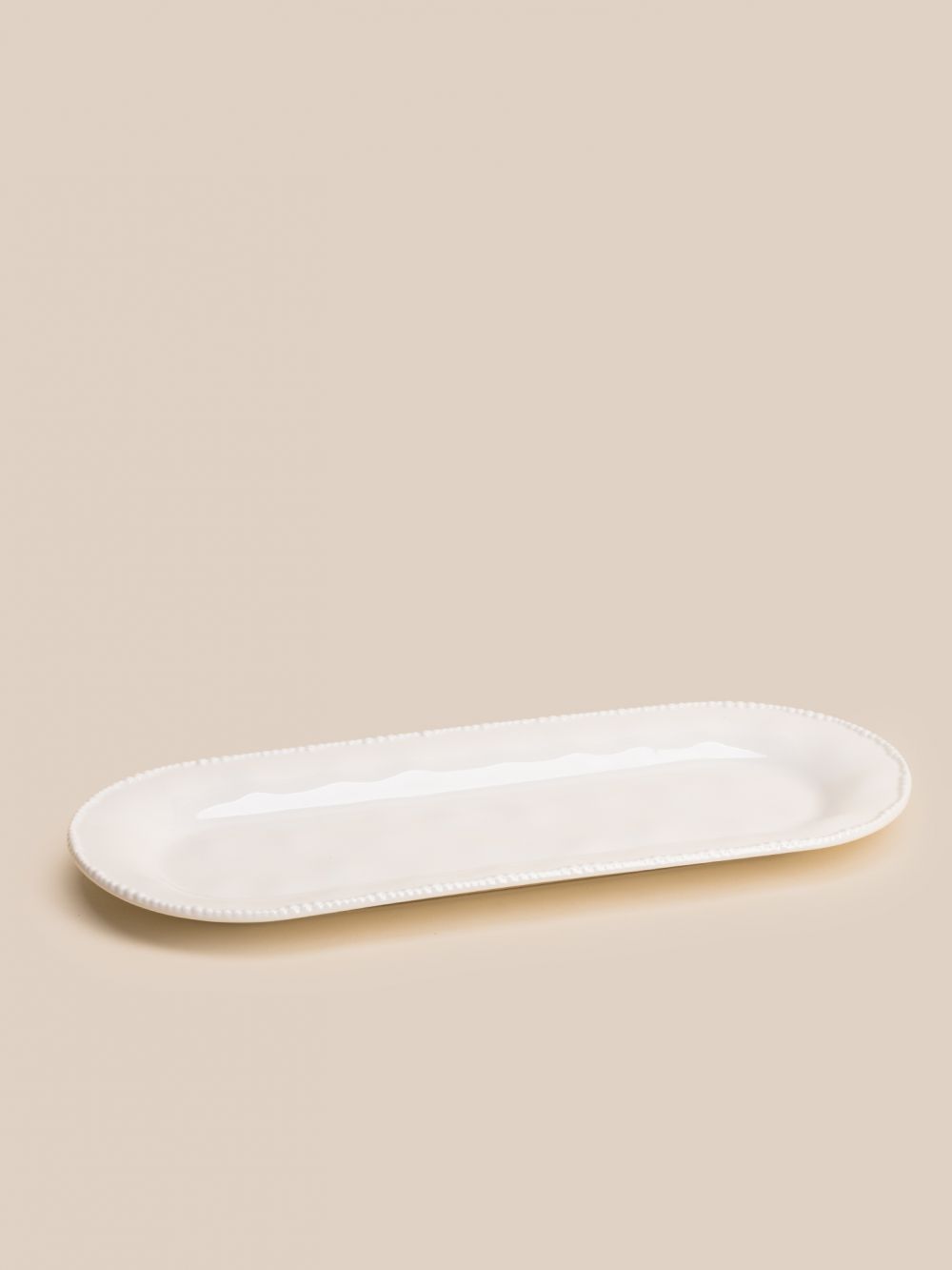 צלחת הגשה אובלית חרוזים 40.3X16.7X2.6CM
