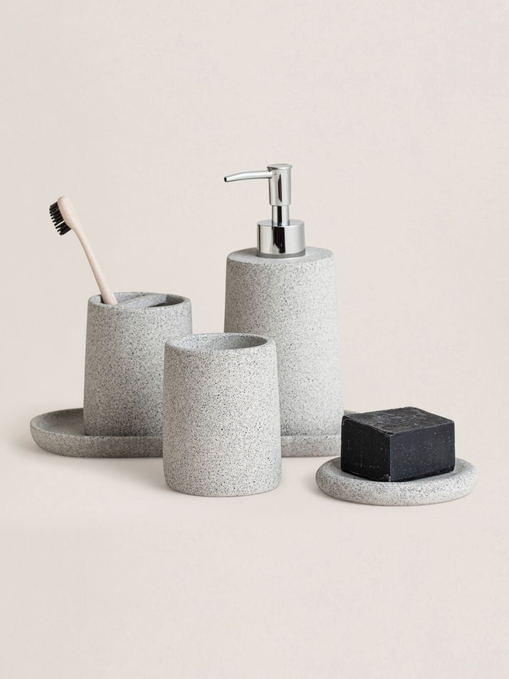 סט כלי אמבט בטון אפור בהיר